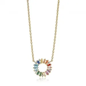 Multicoloured Zirconia Antella Circolo Necklace SJ-C0162-XCZ(YG) Sif Jakobs Jewellery