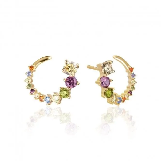 Multicoloured Zirconia Belluno Circolo Earrings SJ-E42109-ACZ-SG Sif Jakobs Jewellery