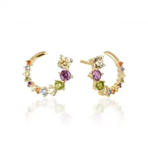 Multicoloured Zirconia Belluno Circolo Earrings SJ-E42109-ACZ-SG Sif Jakobs Jewellery