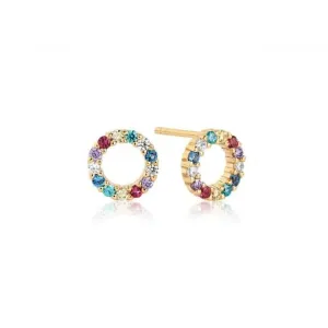Multicoloured Zirconia Biella Uno Piccolo Earrings SJ-E337-XCZ(YG) Sif Jakobs Jewellery