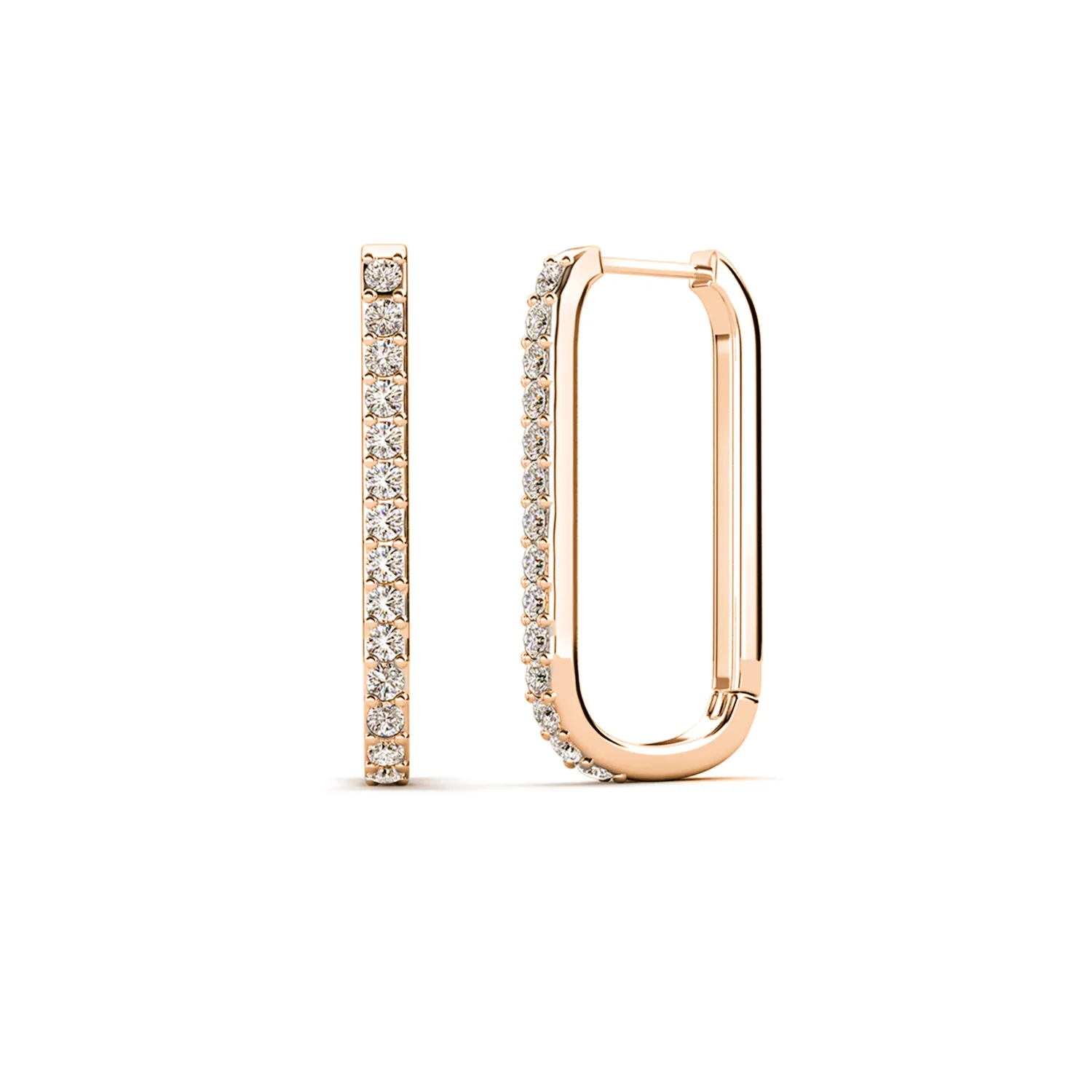 Nadia 18k White Gold Plated 24mm Hoop Earrings with Swarovski Crystals