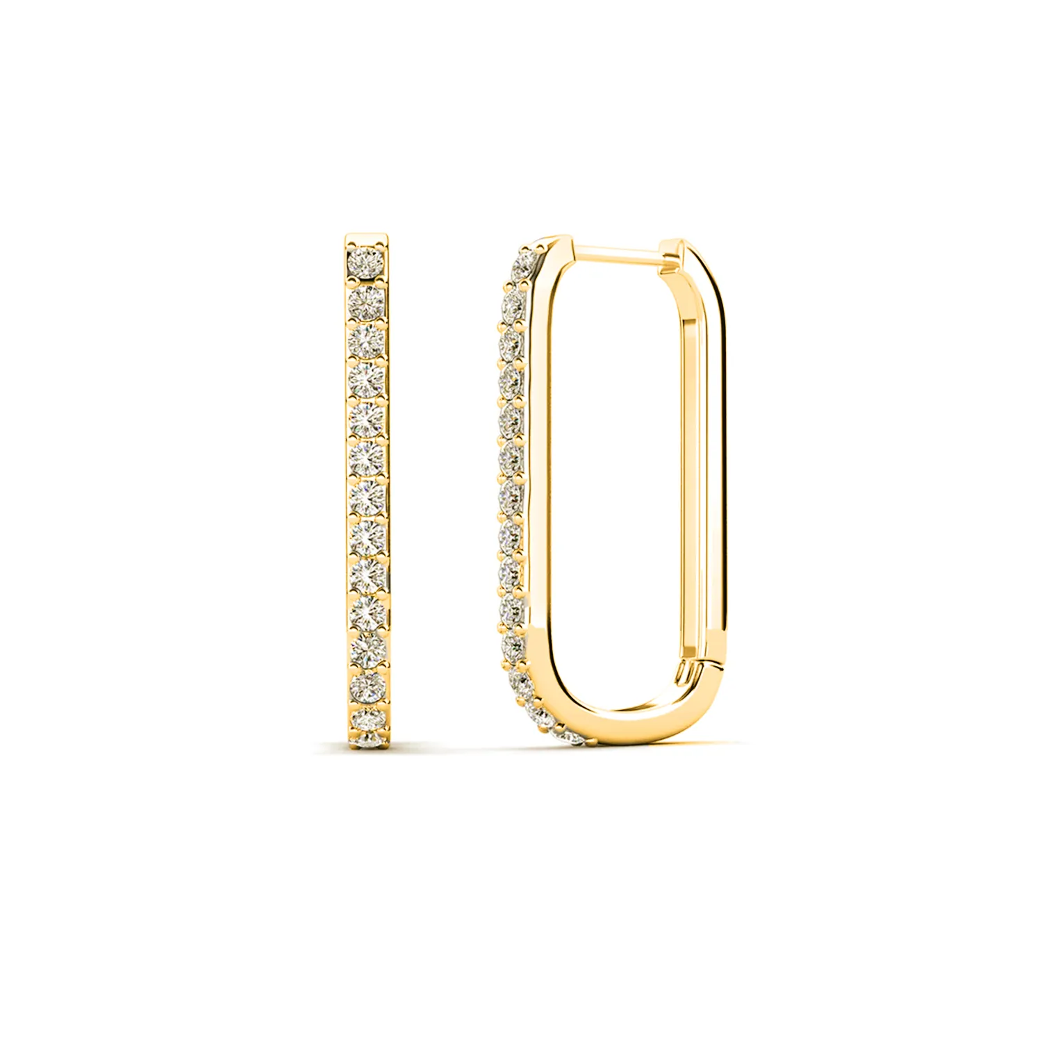 Nadia 18k White Gold Plated 24mm Hoop Earrings with Swarovski Crystals