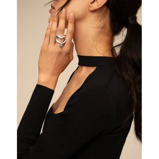 Nailed Heart Silver Metal Ring Unode50 Jewelry And Accessories