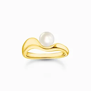 Natural Beauty Gold Plated Freshwater Pearl Ring TR2485-430-14 Thomas Sabo Rings