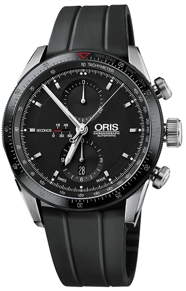 Oris Artix GT Automatic Chronograph Stainless Steel Black Dial Black Rubber Strap Date Mens Watch 582 7658 4034-07 8 23 82 Oris Watches