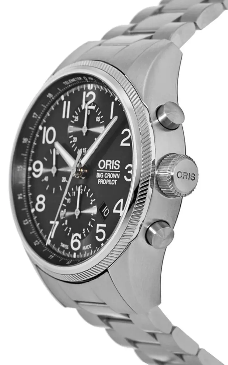 Oris Big Crown ProPilot Automatic Chronograph Stainless Steel Grey Dial Date Mens Watch 774 7699 4063-MB Oris Watches
