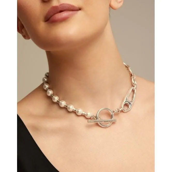 Pearl And Match Necklace COL1841BPLMTL0U Unode50 Jewelry And Accessories