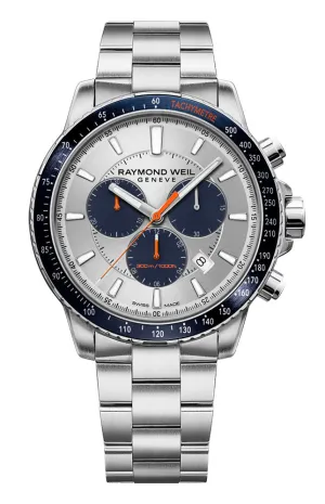 Raymond Weil Tango Chronograph Stainless Steel Silver Dial Date Quartz Divers Mens Watch 8570-ST3-65501 Raymond Weil Watches