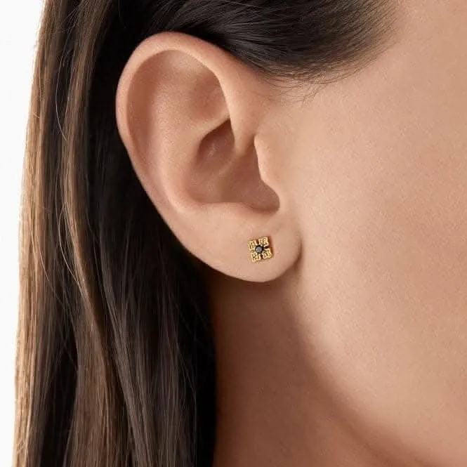 Rebel At Heart Gold Plated Royalty Black Earrings H2021-414-11 Thomas Sabo Earrings