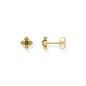 Rebel At Heart Gold Plated Royalty Black Earrings H2021-414-11 Thomas Sabo Earrings