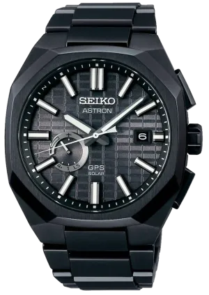 Seiko Watches Seiko Astron GPS Solar Jet Black Crystal Box Watch