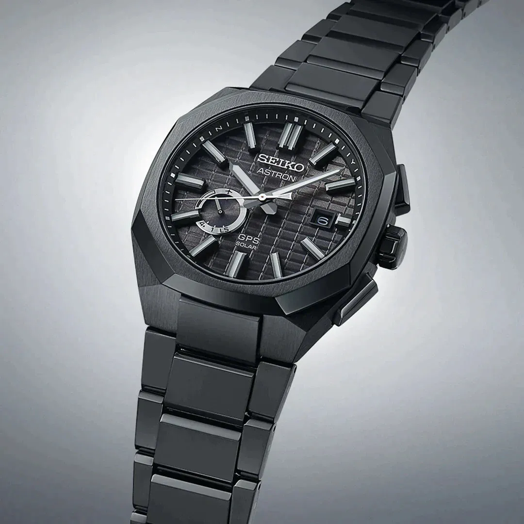 Seiko Watches Seiko Astron GPS Solar Jet Black Crystal Box Watch