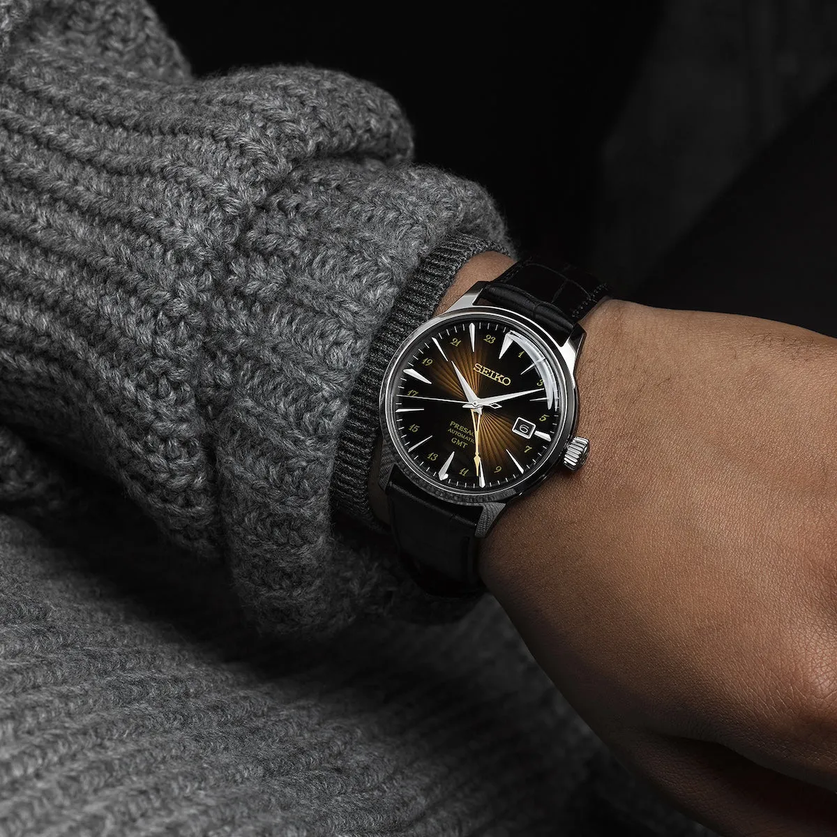 Seiko Watches Seiko Presage Cocktail Time Rusty Nail GMT Watch