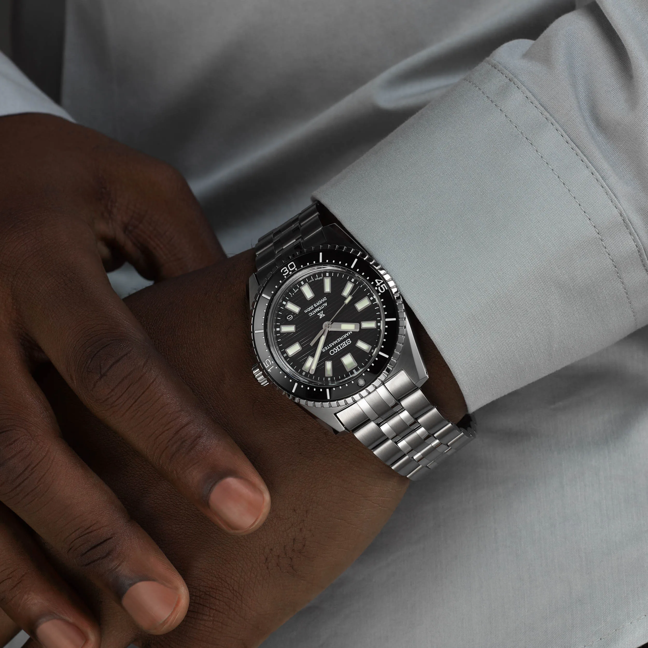 Seiko Watches Seiko Prospex Black Dark Water Marinemaster 1965 Reinterpretation Diver Watch