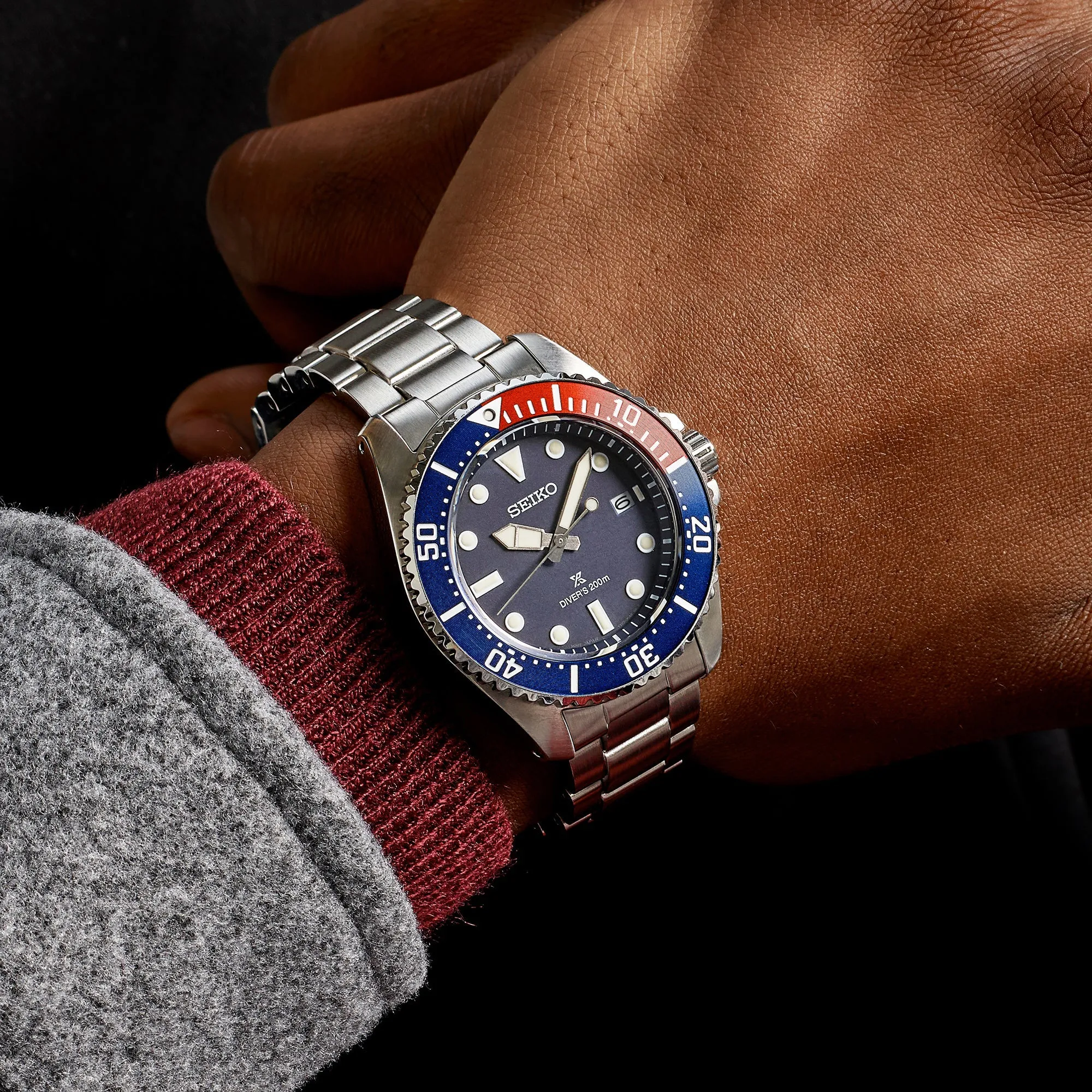 Seiko Watches Seiko Prospex Solar Divers Blue Red Blue Watch