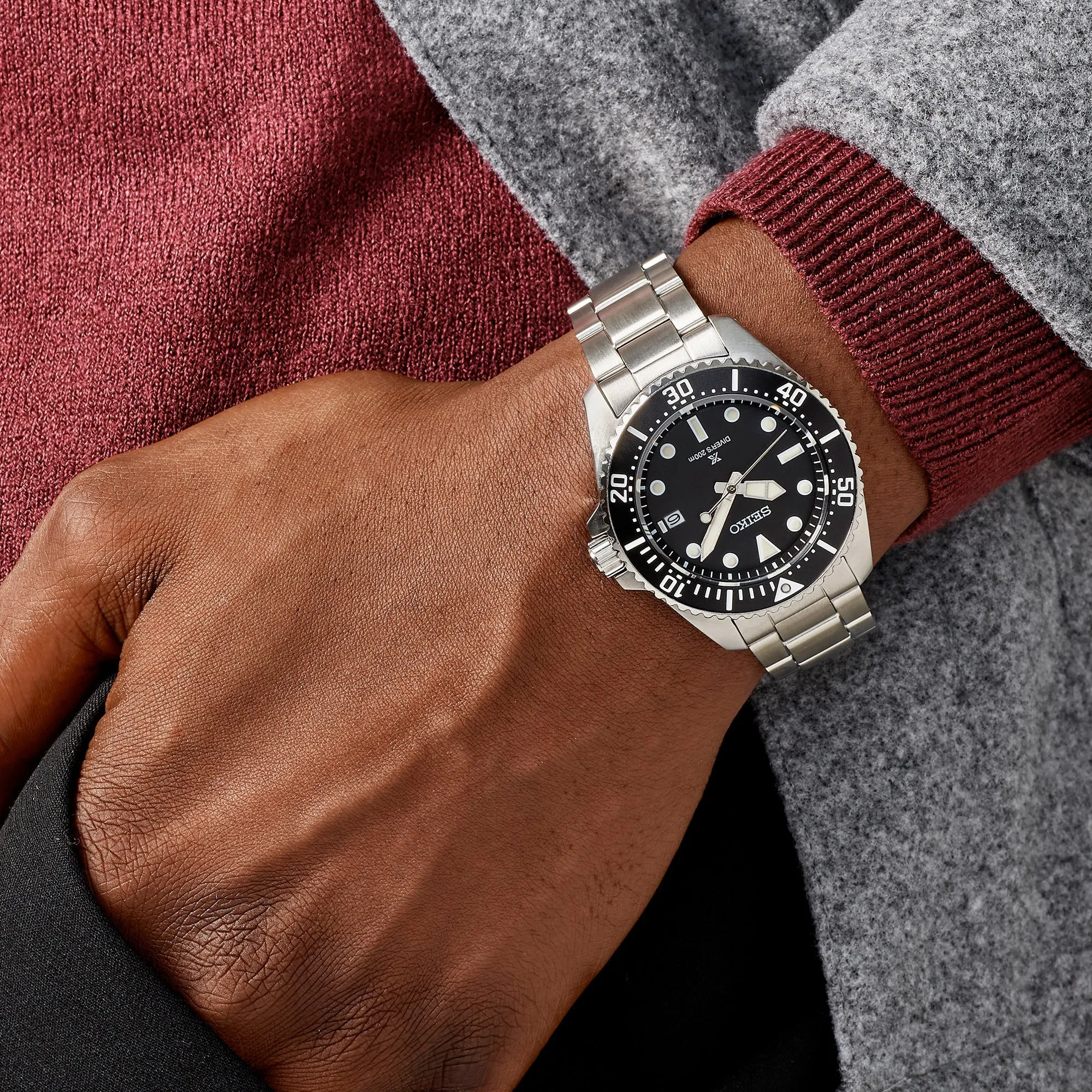 Seiko Watches Seiko Prospex Solar Divers Pure Black Watch