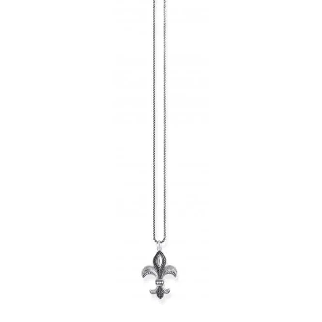 Silver Zirconia Black Fleur-De-Lis Necklace KE2002-643-11-L50V Thomas Sabo Necklaces