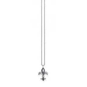 Silver Zirconia Black Fleur-De-Lis Necklace KE2002-643-11-L50V Thomas Sabo Necklaces