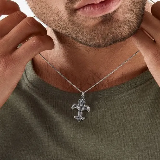 Silver Zirconia Black Fleur-De-Lis Necklace KE2002-643-11-L50V Thomas Sabo Necklaces