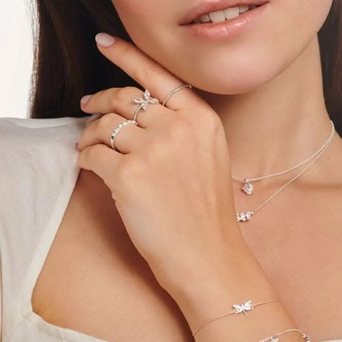 Silver Zirconia White Butterfly Ring TR2356-051-14 Thomas Sabo Rings