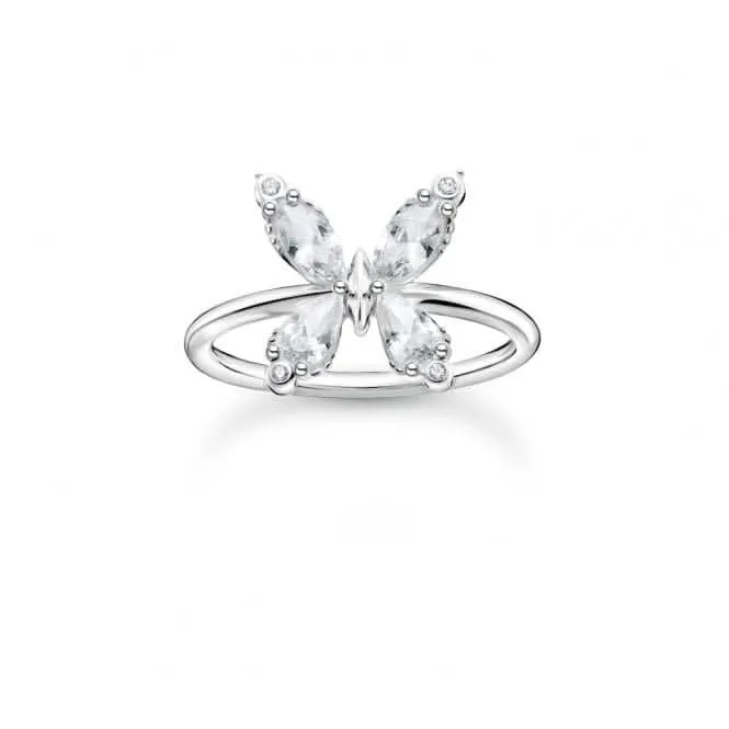 Silver Zirconia White Butterfly Ring TR2356-051-14 Thomas Sabo Rings