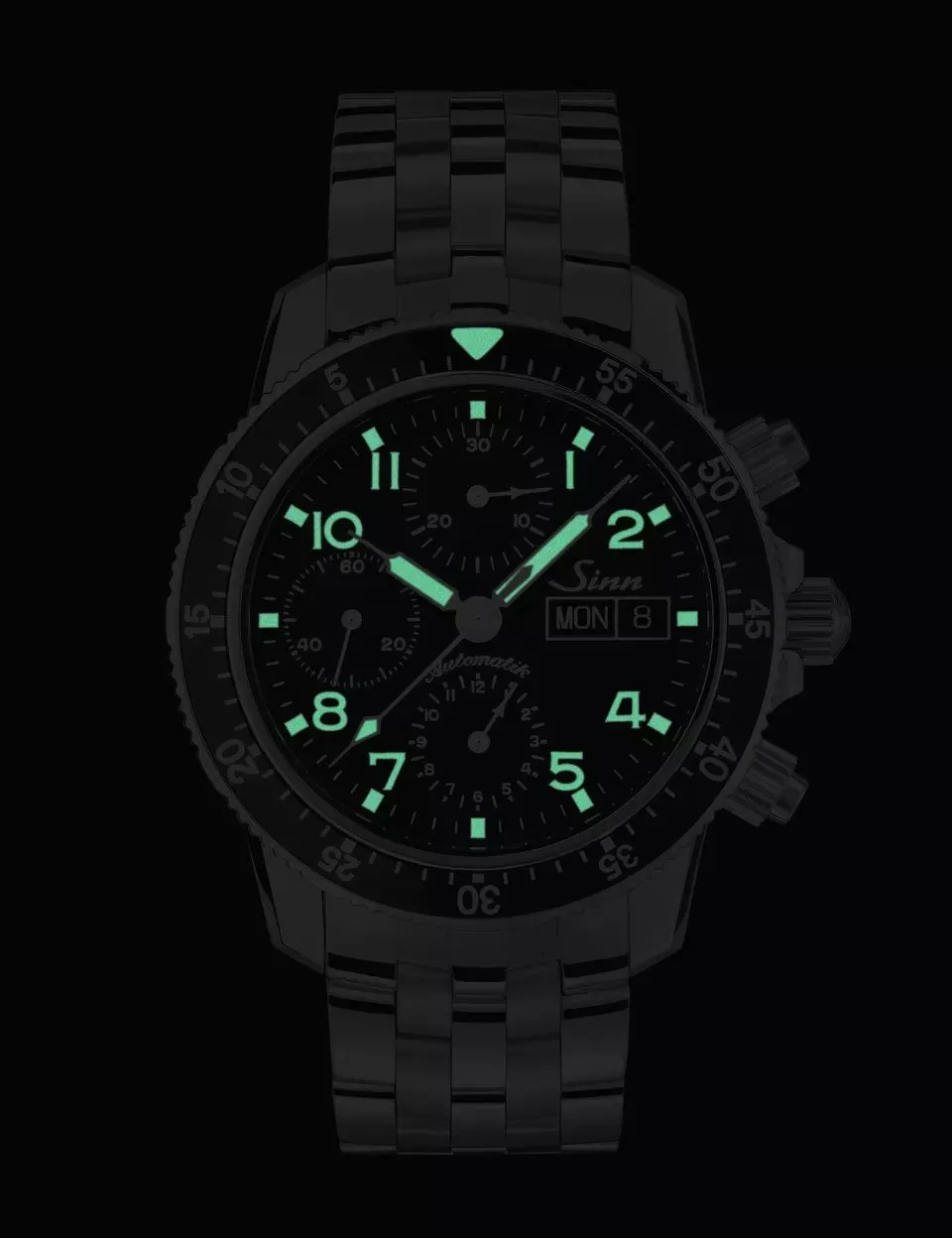 Sinn Watches Sinn 103 St Sa Flieger Chronograph Fine Link Bracelet Watch