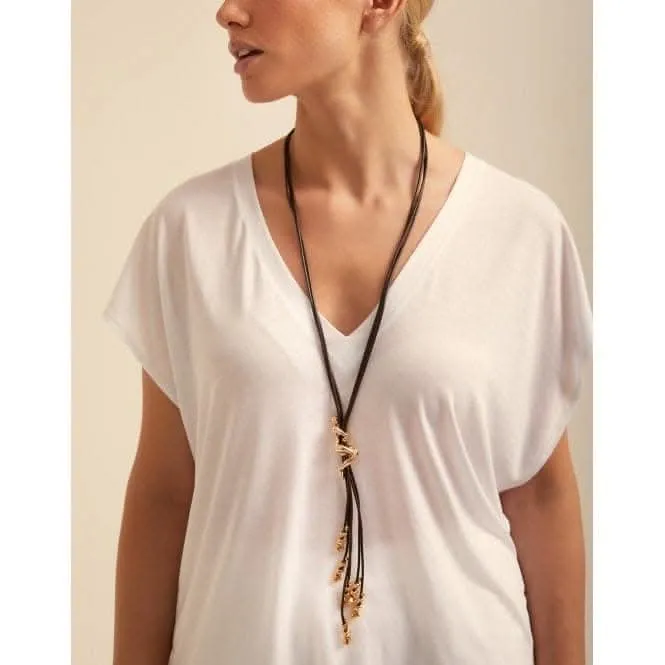 Skalator Golden Leather Necklace Unode50 Jewelry And Accessories