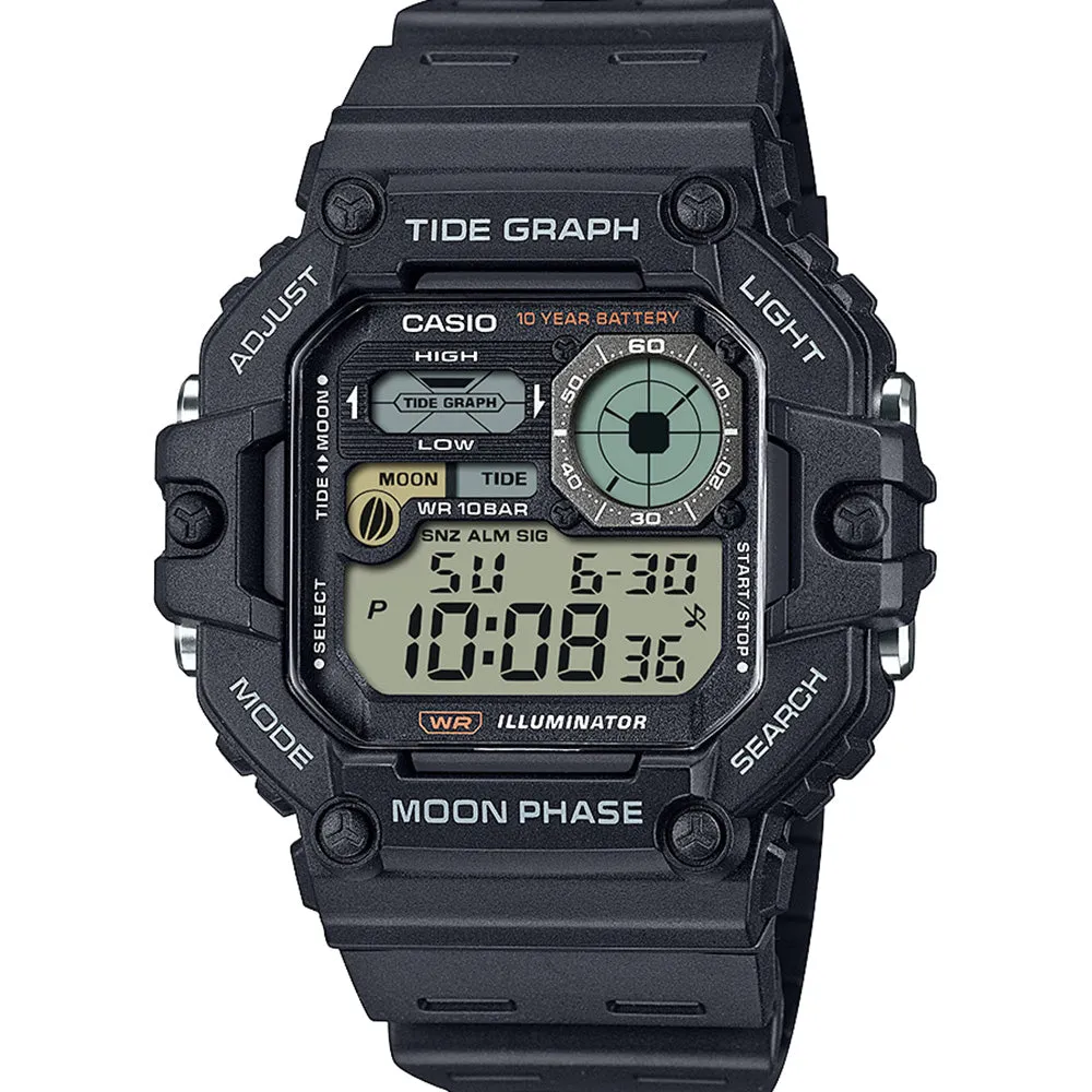 Sport Mens Watches Casio WS1700H-1A Tide Graph Digital