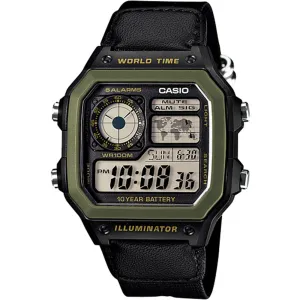 Sport Mens Watches Casio Youth Series AE1200WHB-1B World Time