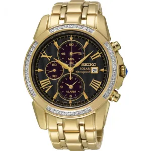Sport Mens Watches Seiko SSC314P-9 Le Grand Sport Solar Diamond Set Watch