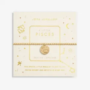 Star Sign A Little Pisces Gold Plated 17.5cm Stretch Bracelet 6802 Joma Jewellery