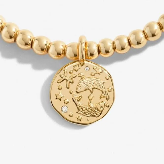 Star Sign A Little Pisces Gold Plated 17.5cm Stretch Bracelet 6802 Joma Jewellery