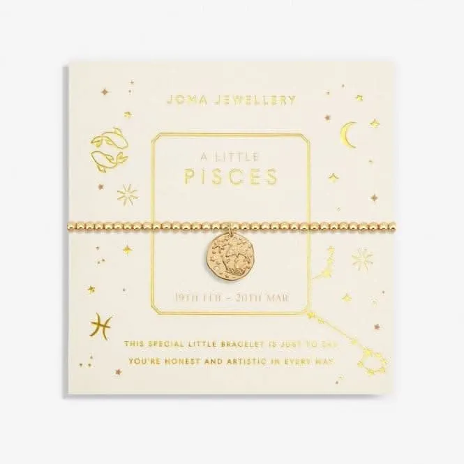 Star Sign A Little Pisces Gold Plated 17.5cm Stretch Bracelet 6802 Joma Jewellery