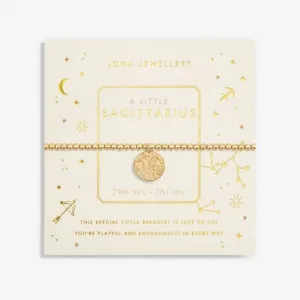 Star Sign A Little Sagittarius Gold Plated 17.5cm Stretch Bracelet 6799 Joma Jewellery