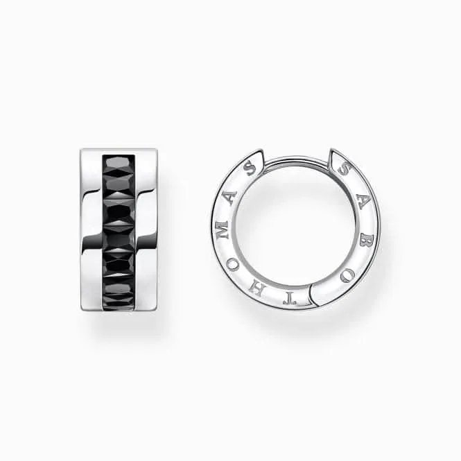 Sterling Silver Black Pavé Stones Earrings CR670-643-11 Thomas Sabo Earrings
