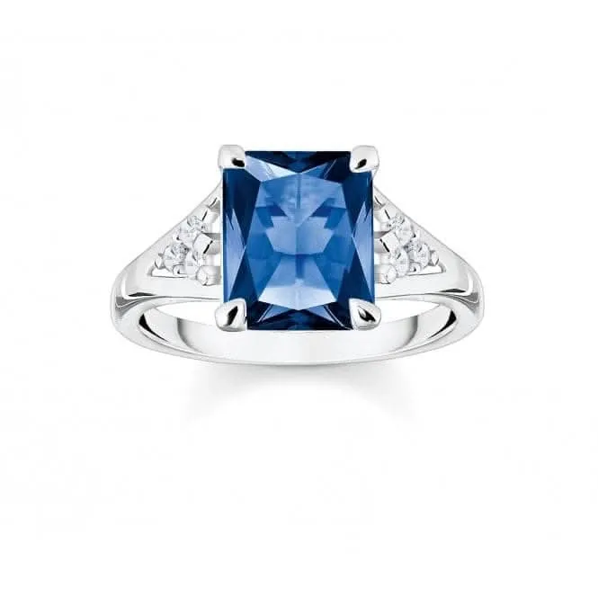 Sterling Silver Blue Stone Ring TR2362-166-1 Thomas Sabo Rings