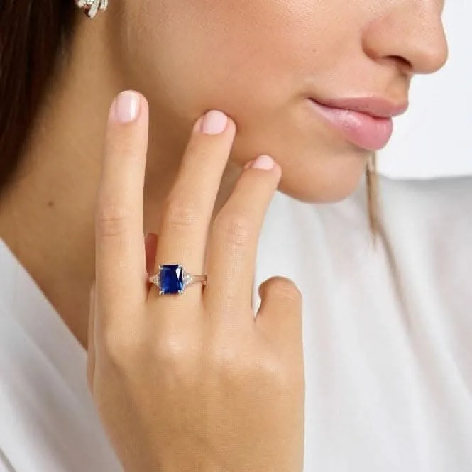Sterling Silver Blue Stone Ring TR2362-166-1 Thomas Sabo Rings