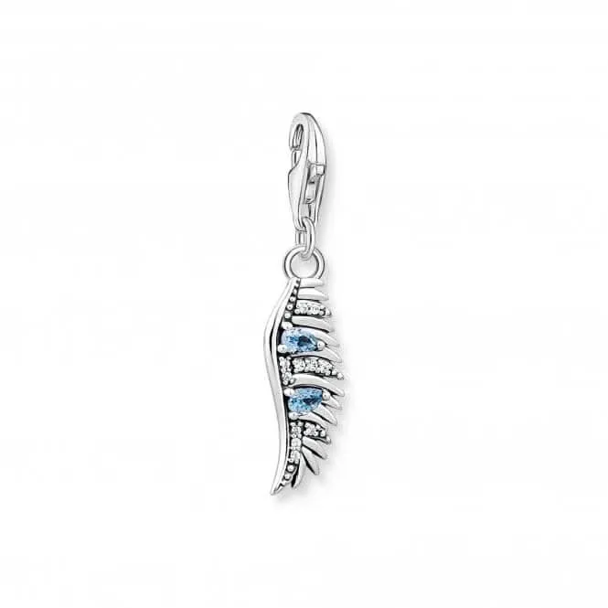 Sterling Silver Blue Stone Zirconia Phoenix Feather Charm 1905-644-1 Thomas Sabo Collectable Charms