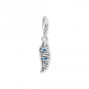 Sterling Silver Blue Stone Zirconia Phoenix Feather Charm 1905-644-1 Thomas Sabo Collectable Charms