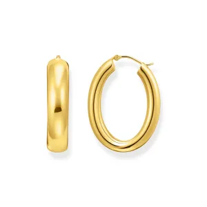Sterling Silver Bold Elegance Gold Plated Big Chunky Hoop Earrings CR739-413-39 Thomas Sabo Earrings