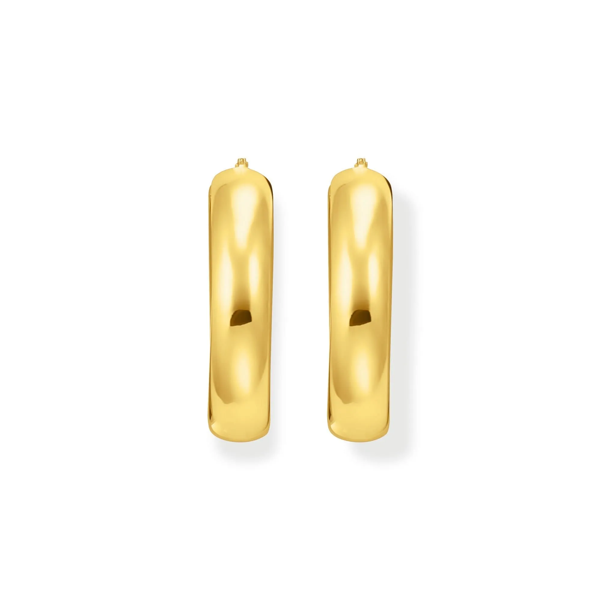 Sterling Silver Bold Elegance Gold Plated Big Chunky Hoop Earrings CR739-413-39 Thomas Sabo Earrings
