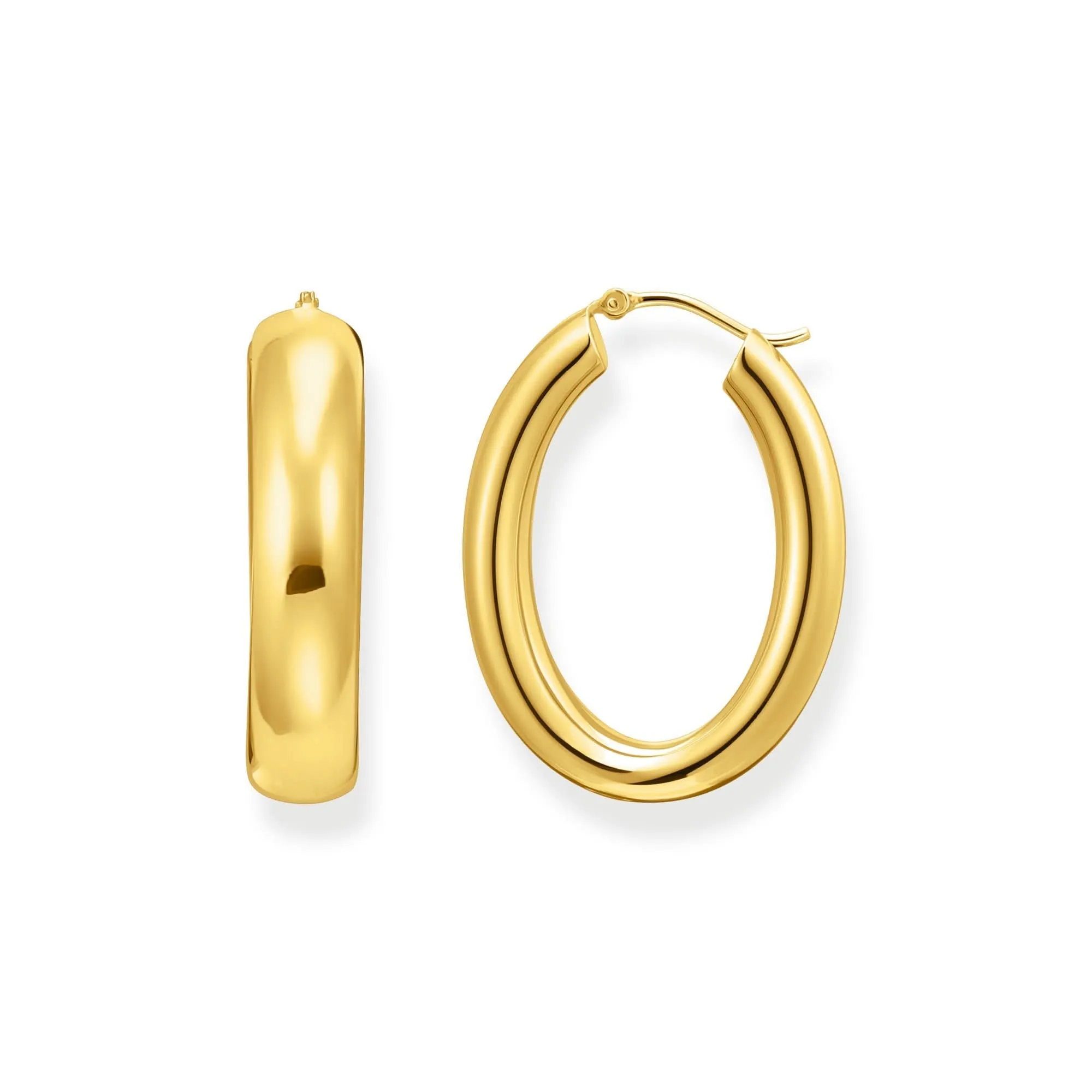 Sterling Silver Bold Elegance Gold Plated Big Chunky Hoop Earrings CR739-413-39 Thomas Sabo Earrings