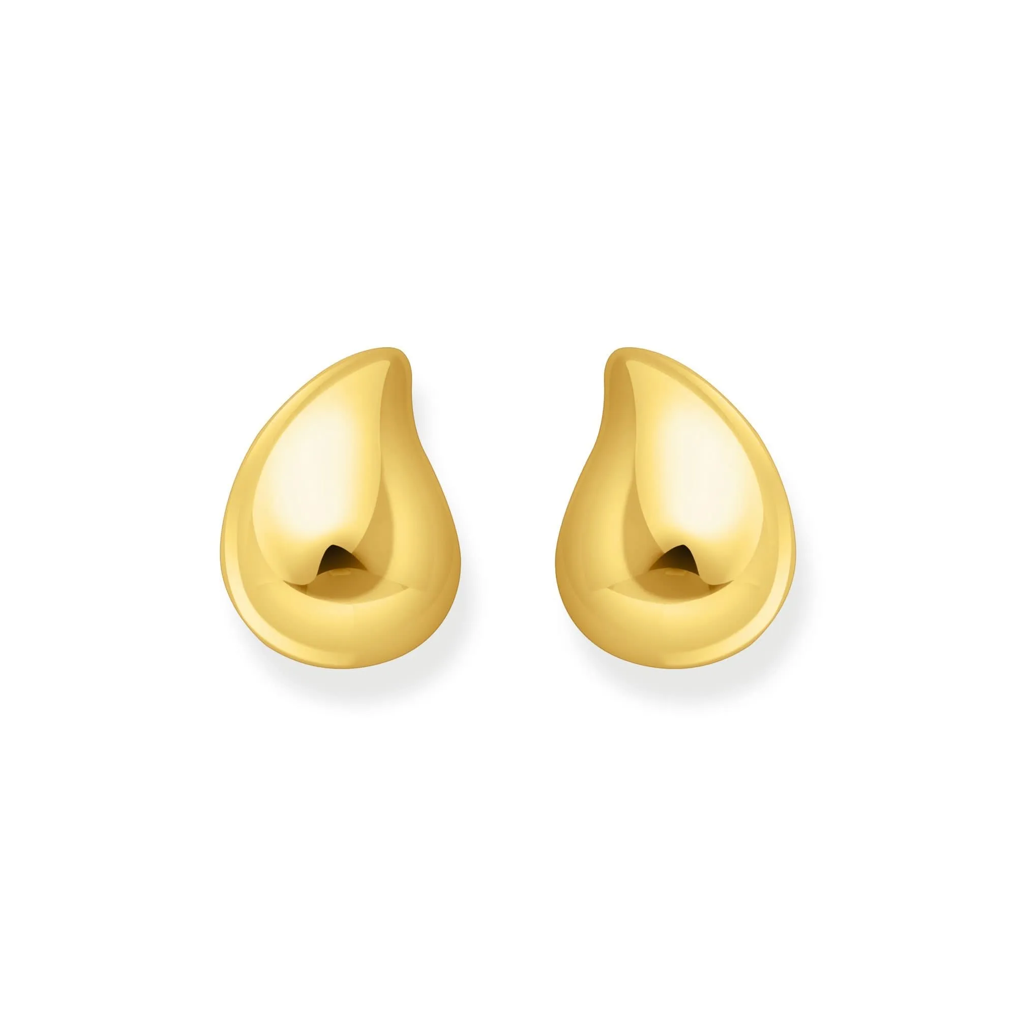 Sterling Silver Bold Elegance Gold Plated Organic Drop Shaped Earrings H2299-413-39 Thomas Sabo Earrings