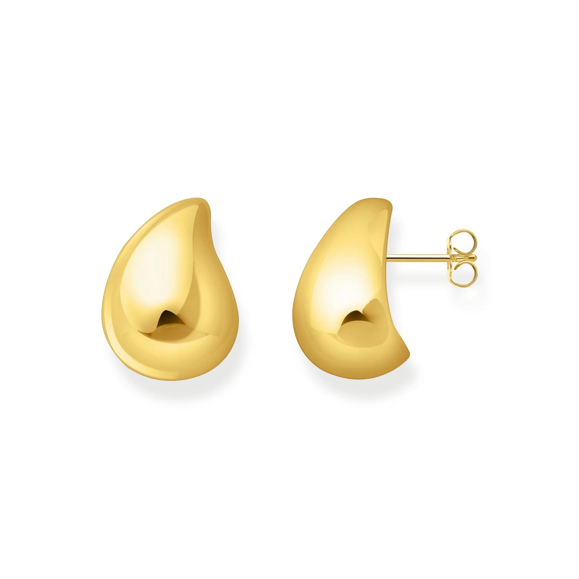 Sterling Silver Bold Elegance Gold Plated Organic Drop Shaped Earrings H2299-413-39 Thomas Sabo Earrings
