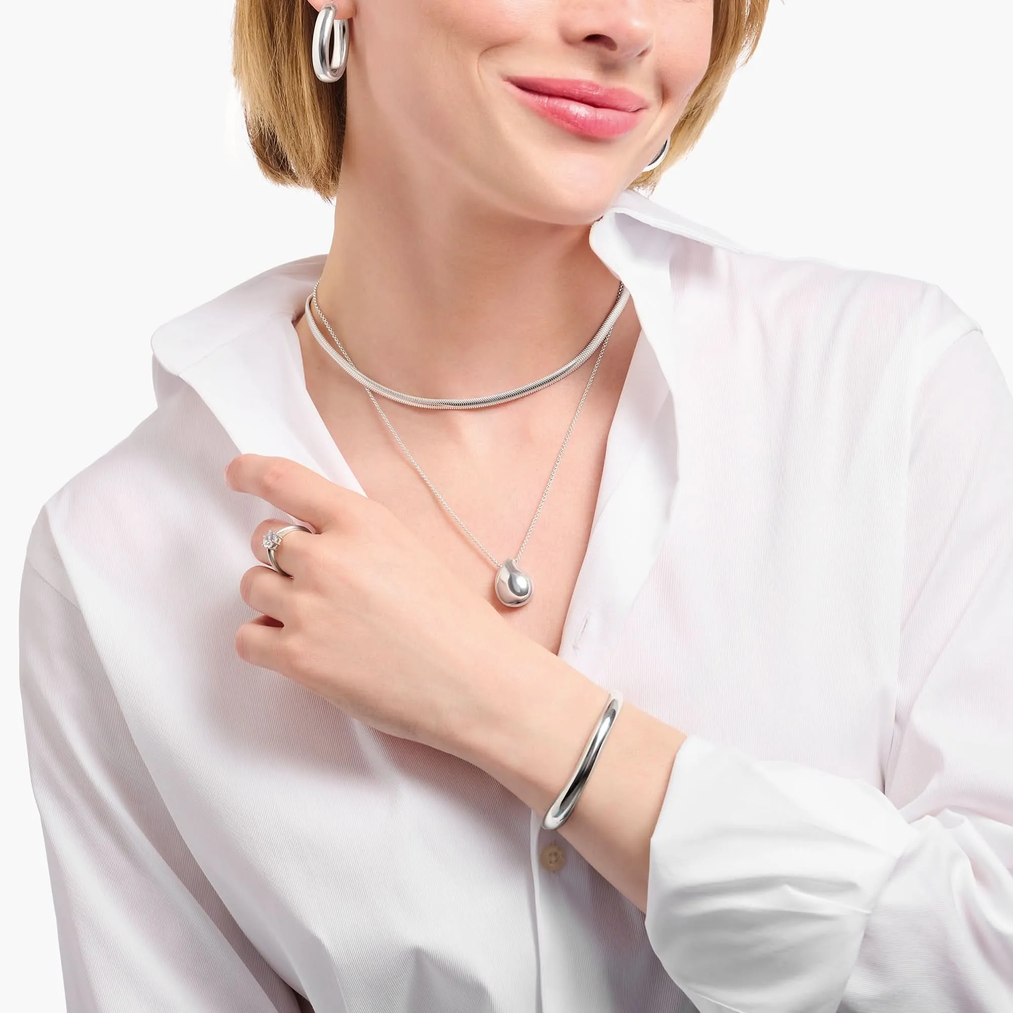 Sterling Silver Bold Elegance Snake Necklace KE2275-001-21 Thomas Sabo Necklaces