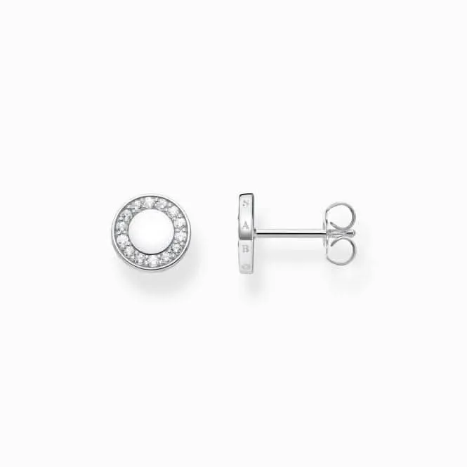 Sterling Silver Circle White Stone Ear Studs H2061-051-14 Thomas Sabo Earrings