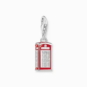 Sterling Silver Enamel LONDON Telephone Box Charm 2120-041-10 Thomas Sabo Collectable Charms