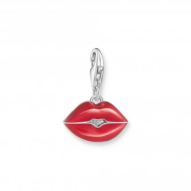 Sterling Silver Enamel Red Kissable Lips Charm 2068-664-10 Thomas Sabo Collectable Charms