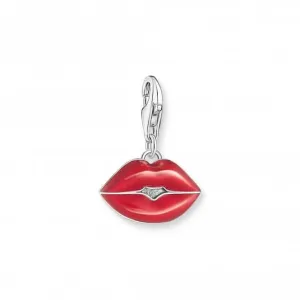 Sterling Silver Enamel Red Kissable Lips Charm 2068-664-10 Thomas Sabo Collectable Charms