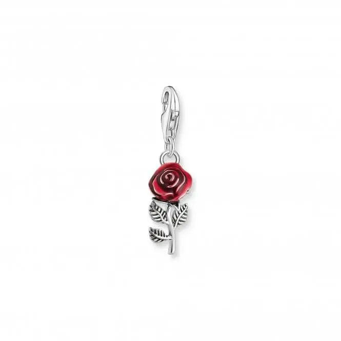 Sterling Silver Enamel Red Rose Charm 2076-664-10 Thomas Sabo Collectable Charms